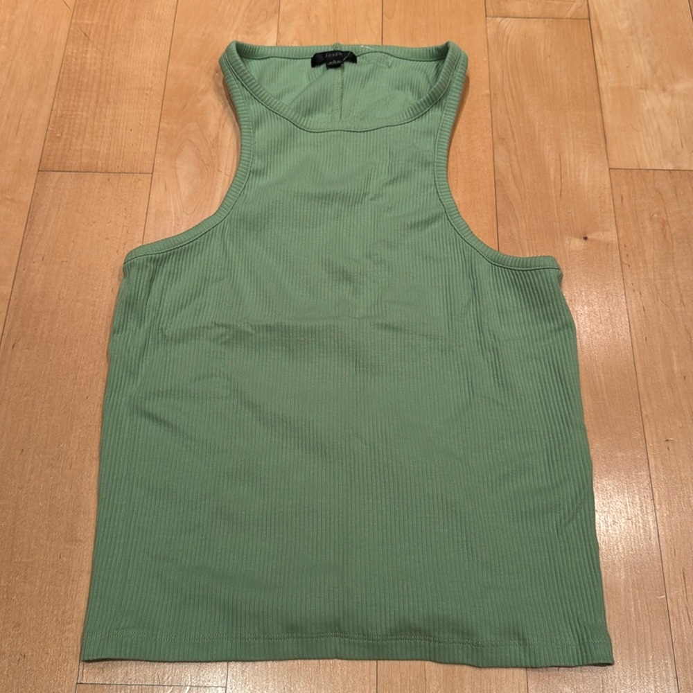 NWOT J.Crew Racer Back Green Tank